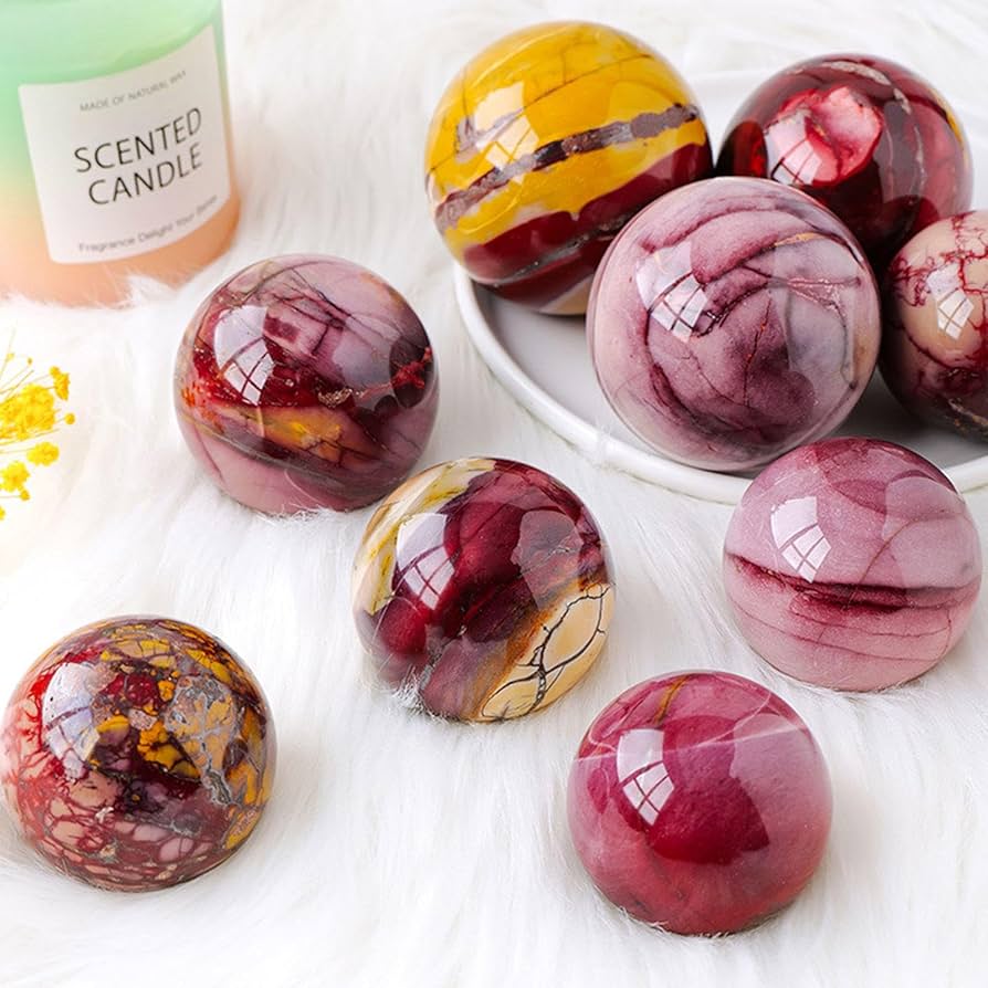 天然ムーカイトジャスパー　球体置物 木製台座付き 天然ムーカイトジャスパー球体置物 木製台座付き